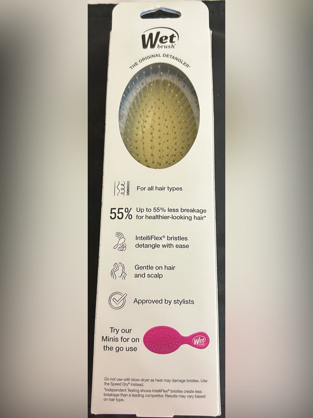 NWT WET BRUSH Original Detangler Hair Brush White with Pastel Floral Print - Picture 2 of 2